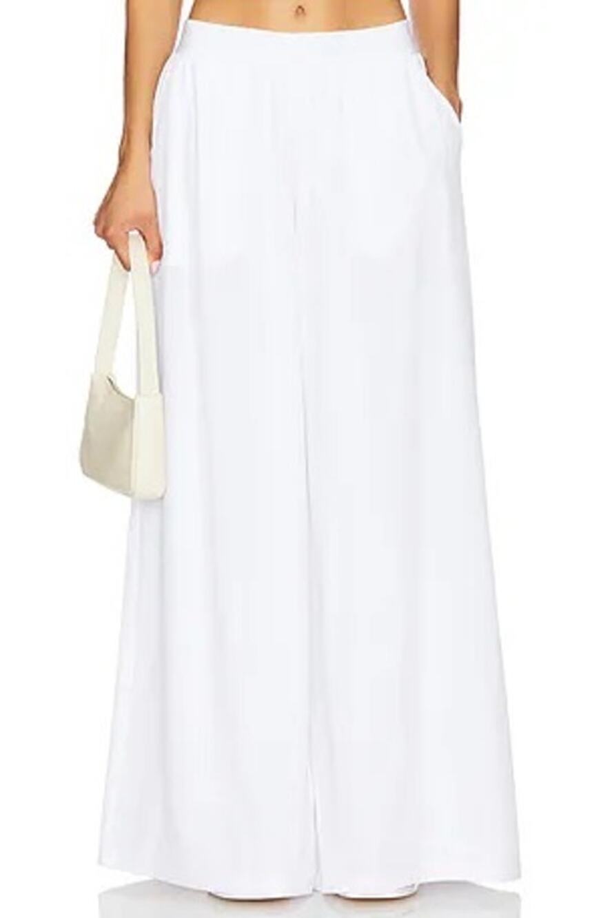 Alo Yoga White Mesh Mirage Wide Leg Athleisure Lounge Pants Size Small